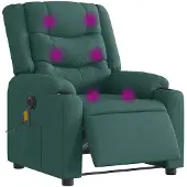 vidaXL Massagesessel Elektrisch Dunkelgrün Stoff