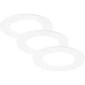 Briloner Jeft 3er Set LED Einbaustrahler 230V, Flach, 9 cm Durchmesser, Neutralweißes Licht, Weiß, Ø9 x 2,8 cm