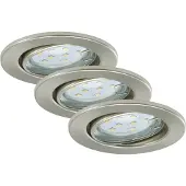 Briloner LED Einbauleuchten schwenkbar IP23 3xGU10 2,9 W silber Metall Ø8,6 cm
