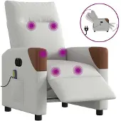 vidaXL Massagesessel Elektrisch Wolkengrau Stoff