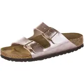 Birkenstock für Damen. 1023960 Sandalen aus Leder Arizona Birko Flor (Schmale Passform) bronze (39), Wohnung, Keine, Lässig