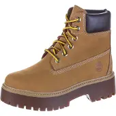 Timberland für Damen. TB1A5RJD2311 Stone Street Braune Lederstiefeletten (38 W), 3 bis 5 cm, Schnürsenkel, Lässig