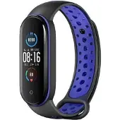 Beline pasek Design Mi Band 7/6/5 czarno-niebieski /black-blue