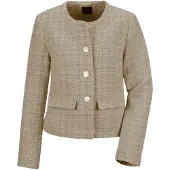 MADELEINE Eleganter Tweed-Kurzblazer mit Metallknöpfen in beige | Gr.: 40