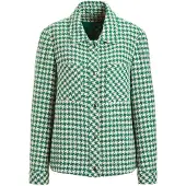 Goldner Blazer mit Hahnentrittmuster in grün / weiß / gemustert | Gr.: 42