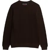 Superdry für Herren. M6110681A Light Texture dunkelbrauner Pullover (XXL), Lässig, Baumwolle, Kurzarm