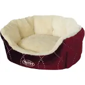 Nobby Komfort Bett oval "CENO", weinrot/beige, 55 x 50 x 21 cm