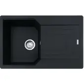 Franke Spüle URBAN UBG 611-78 in BLACK MATT mit Drehexcenterbedienung Edelstahl / Ausschnittmaß 760 x 480 mm R15 / Granitspüle