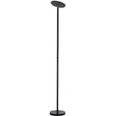 Selltec LED Deckenfluter Fluter rund schwarz, dimmbar über Touchdimmer, platzsparend Wohnzimmer, Schlafzimmer, Flur