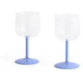 HAY - Tint Weinglas H15 - 2er-Set (Transparent & Blau)