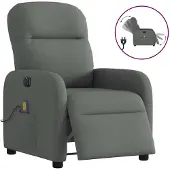 vidaXL Massagesessel Elektrisch Dunkelgrau Stoff