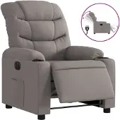 vidaXL Relaxsessel Elektrisch Taupe Stoff