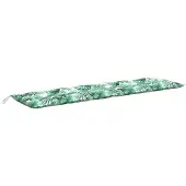 vidaXL Gartenbank-Auflage Blattmuster 200x50x7 cm Oxford-Gewebe