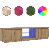 vidaXL TV-Schrank mit LED-Leuchten Artisan-Eiche 140x40x36 cm