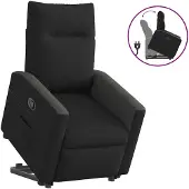 vidaXL Relaxsessel mit Aufstehhilfe Schwarz Stoff