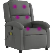 vidaXL Massage-Relaxsessel, Stoff, Dunkelgrau