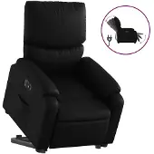 vidaXL Relaxsessel mit Aufstehhilfe Elektrisch Schwarz Kunstleder