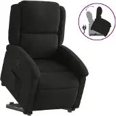 vidaXL Relaxsessel mit Aufstehhilfe Schwarz Stoff