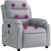 vidaXL Massage-Relaxsessel, hellgrauer Stoff