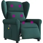 vidaXL Massagesessel Elektrisch Dunkelgrün Stoff