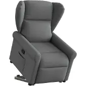 vidaXL Relaxsessel mit Aufstehhilfe Dunkelgrau Stoff