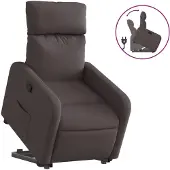 vidaXL Relaxsessel mit Aufstehhilfe Dunkelbraun Stoff