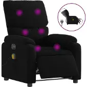 vidaXL Massagesessel Elektrisch Schwarz Stoff