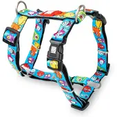 Max & Molly H-Form Hundegeschirr, Neopren, M, gepolstert, Little Monsters