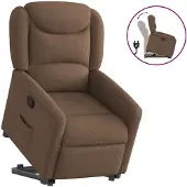 vidaXL Relaxsessel mit Aufstehhilfe Braun Stoff