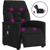 vidaXL Massagesessel Elektrisch Schwarz Mikrofasergewebe