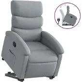vidaXL Relaxsessel mit Aufstehhilfe Hellgrau Stoff