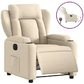 vidaXL Relaxsessel Elektrisch Creme Stoff