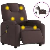 vidaXL Massagesessel Elektrisch Dunkelbraun Stoff