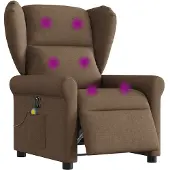 vidaXL Massagesessel Elektrisch Braun Stoff