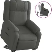 vidaXL Relaxsessel mit Aufstehhilfe Dunkelgrau Stoff