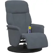 vidaXL Massagesessel mit Fußteil Dunkelgrau Samt