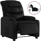 vidaXL Relaxsessel Elektrisch Schwarz Kunstleder