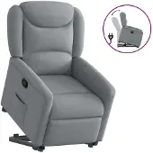 vidaXL Relaxsessel mit Aufstehhilfe Hellgrau Stoff