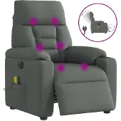 vidaXL Massagesessel Elektrisch Dunkelgrau Stoff