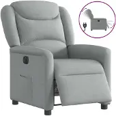 vidaXL Relaxsessel Elektrisch Hellgrau Stoff