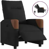 vidaXL Relaxsessel Elektrisch Schwarz Stoff