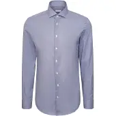 Seidensticker Businesshemd "Schwarze Rose", Herren, Gr. M (39), normale Ärmellängen, dunkelblau, 100% Baumwolle, bedruckt, slim fit, 2-Knopf-Manschette, Hemden Businesshemd, Slim 1/1 Kentkragen Druck