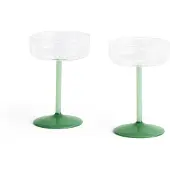 HAY - Tint Champagnerglas H12.5 cm - 2er-Set (Transparent & Grün)