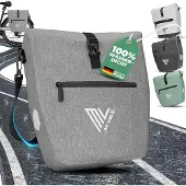 MIVELO Fahrradtasche – 2in1 Gepäckträgertasche & Schultertasche – 20 Liter – Grau