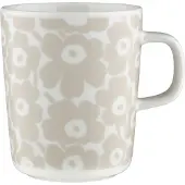 Marimekko - Oiva Pikkuinen Unikko Becher mit Henkel 250 ml, weiß / straw