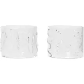 Ferm Living Wasserglas Doodle Low Clear 200 ml (2er-Set)