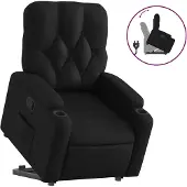 vidaXL Relaxsessel mit Aufstehhilfe Schwarz Kunstleder
