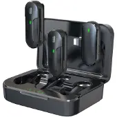 Devia , 2er Set Drahtlose Lavaliermikrofone ENC Lightning Anschluss, Schwarz