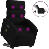 vidaXL Elektrischer Massagesessel mit Aufstehhilfe Schwarz Stoff