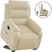 vidaXL Relaxsessel mit Aufstehhilfe Creme Stoff